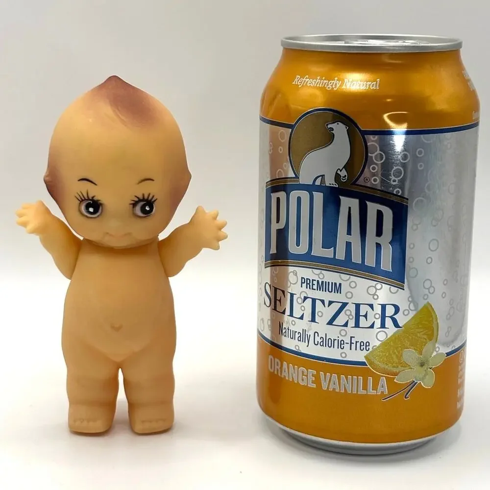 Vintage 1940's Ideal Kewpie Doll, Brown Eyes, Articulated Arms, 4.5